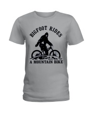 Bigfoot Rides A Mountain bike Ladies T-Shirt tile