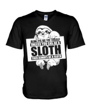 Sloth Always be your self V-Neck T-Shirt tile