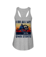 I do all my own stunts Ladies Flowy Tank tile