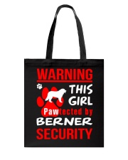Girls Protected By Berner Dog Tote Bag thumbnail
