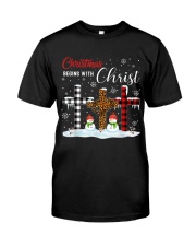 Christmas begins with Christ Snowman Premium Fit Mens Tee thumbnail