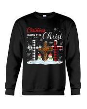 Christmas begins with Christ Snowman Crewneck Sweatshirt thumbnail