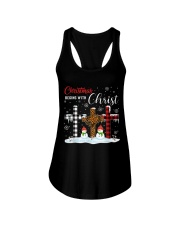 Christmas begins with Christ Snowman Ladies Flowy Tank thumbnail