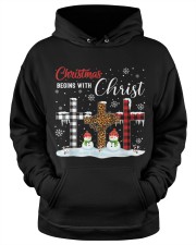 Christmas begins with Christ Snowman Hooded Sweatshirt apparel-hooded-sweatshirt-lifestyle-front-34