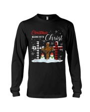 Christmas begins with Christ Snowman Long Sleeve Tee thumbnail