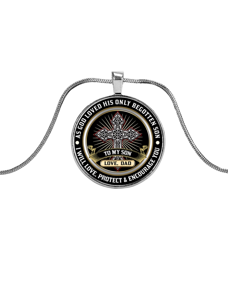 TO MY SON Metallic Circle Necklace