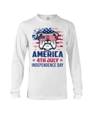 BULLDOG Happy 4th of July - 4th July Long Sleeve Tee thumbnail