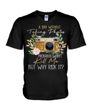 Why Risk It V-Neck T-Shirt thumbnail