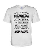 YOU CAN'T SCARE ME - SPECIAL GIFT FOR GRANDCHILD V-Neck T-Shirt tile