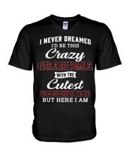CRAZY GRANDMA WITH THE CUTEST GRANDKIDS V-Neck T-Shirt tile