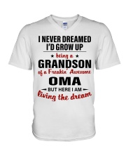 LIVING THE DREAM - BEST GIFT FOR GRANDSON V-Neck T-Shirt tile