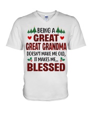 It Makes Me Blessed - Perfect Gift For Grandma V-Neck T-Shirt tile