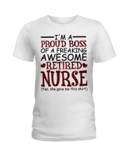 AWESOME RETIRED NURSE - GIFT FOR GRANDCHILDREN Ladies T-Shirt tile