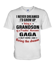 LIVING THE DREAM - BEST GIFT FOR GRANDSON V-Neck T-Shirt tile