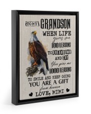 SMILE AND KEEP GOING - GRANDSON GIFT WITH EAGLE Floating Framed Canvas Prints Black tile