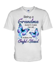 It Makes Me Joyful And Blessed - Gift For Grandma V-Neck T-Shirt tile