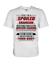 She Is My Best Friend - Lovely Gift For Grandson V-Neck T-Shirt tile
