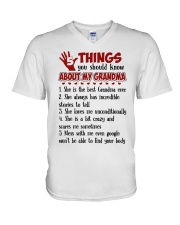 5 THINGS YOU SHOULD KNOW ABOUT MY GRANDMA V-Neck T-Shirt tile