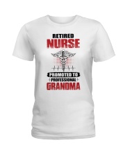 RETIRED NURSE PROMOTED TO PROFESSIONAL GRANDMA Ladies T-Shirt tile