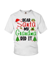 DEAR SANTA MY GRANDMA DID IT - LOVELY GIFT FOR GRANDCHILD Youth T-Shirt front