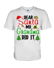 DEAR SANTA MY GRANDMA DID IT - LOVELY GIFT FOR GRANDCHILD V-Neck T-Shirt tile