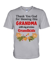 Thank You God - Perfect Gift For Grandma V-Neck T-Shirt tile