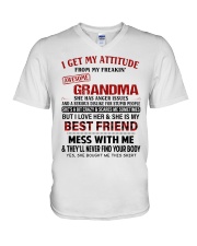 SHE IS MY BEST FRIEND - AMAZING GIFT FOR GRANDSON V-Neck T-Shirt tile