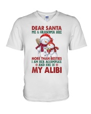 SHE IS MY ALIBI - AMAZING GIFT FOR GRANDDAUGHTER V-Neck T-Shirt tile