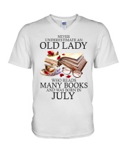 Never Underestimate An Old Lady - Perfect Gift For Grandma V-Neck T-Shirt tile
