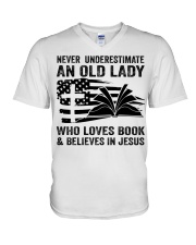 Believe In Jesus - Amazing Gift For Grandma V-Neck T-Shirt tile