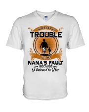 IF WE GET IN TROUBLE - LOVELY GIFT FOR GRANDSON V-Neck T-Shirt tile