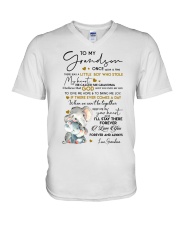 STOLE MY HEART - SPECIAL GIFT FOR GRANDSON V-Neck T-Shirt tile