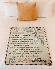 STRAIGHTEN YOUR CROWN - GIFT FOR GRANDSON Small Fleece Blanket - 30" x 40" aos-coral-fleece-blanket-30x40-lifestyle-front-04