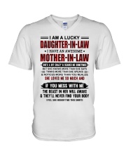 I AM A LUCKY DAUGHTER-IN-LAW V-Neck T-Shirt tile