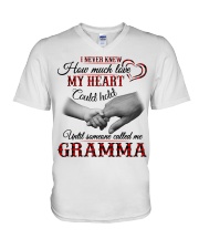 MY HEART - GIFT FOR GRAMMA V-Neck T-Shirt tile