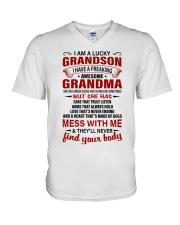 I AM A LUCKY GRANDSON V-Neck T-Shirt tile