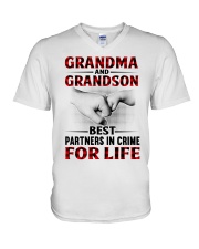 GRANDMA AND GRANDSON - BEST PARTNERS IN CRIME V-Neck T-Shirt tile