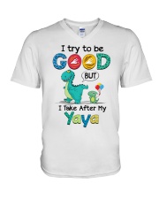 I Try To Be Good - Best Gift For Grandchild V-Neck T-Shirt tile