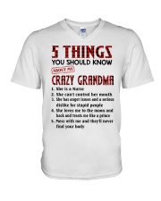 5 THINGS YOU SHOULD KNOW ABOUT MY CRAZY GRANDMA V-Neck T-Shirt tile