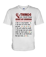 5 Things You Shou Know About My Grandma V-Neck T-Shirt tile