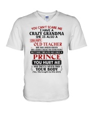 I HAVE A CRAZY GRANDMA V-Neck T-Shirt tile
