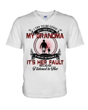 I Try To Be Good - Amazing Gift For Grandson V-Neck T-Shirt tile