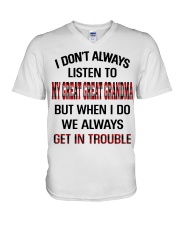 ALWAYS GET IN TROUBLE - LOVELY GIFT FOR GRANDCHILD V-Neck T-Shirt tile