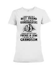 I ASKED GOD FOR A BEST FRIEND - GREAT GIFT FOR GRANDMA Premium Fit Ladies Tee tile
