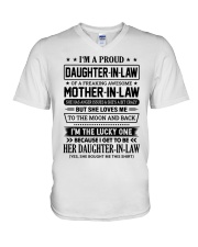 I'M A PROUD DAUGHTER-IN-LAW V-Neck T-Shirt tile