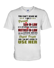 I AM A PROUD SON-IN-LAW OF A FREAKING AWESOME MOTHER-IN-LAW V-Neck T-Shirt tile