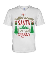 WHO NEEDS SANTA - LOVELY GIFT FOR GRANDCHILD V-Neck T-Shirt tile