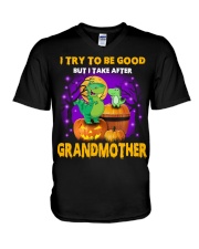 I Try To Be Good - Amazing Gift For Grandkids V-Neck T-Shirt tile