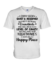 I May Seem Quiet & Reserved - Perfect Gift For Grandma V-Neck T-Shirt tile