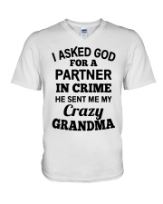 Partner In Crime - Best Gift For Grandchild V-Neck T-Shirt tile